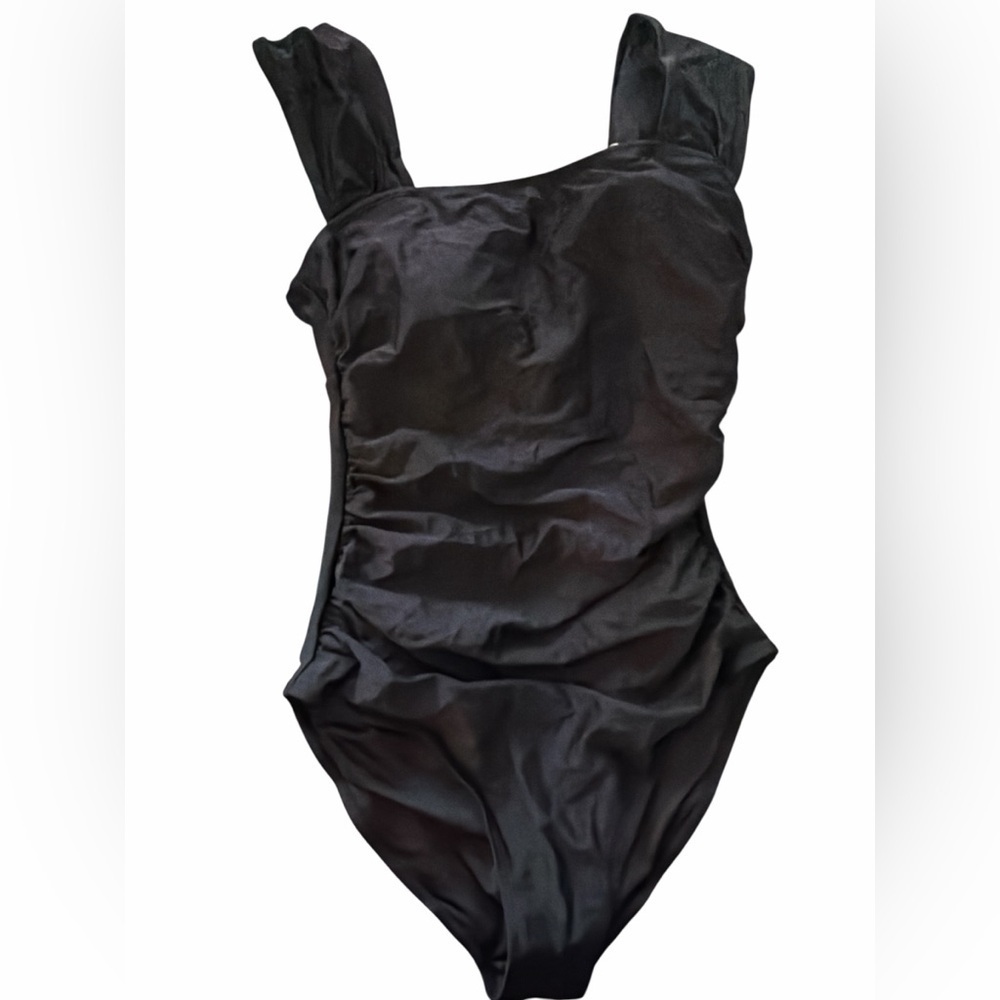 B2prity Black Thick Strap One-Piece Swimsuit NWT